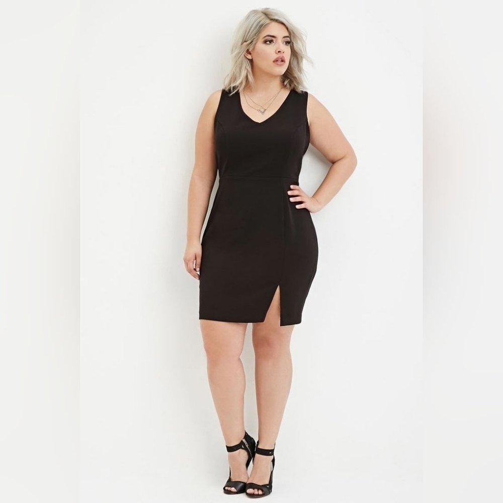 Forever 21+ Ponte Lined Back Lace-up Dress 3x